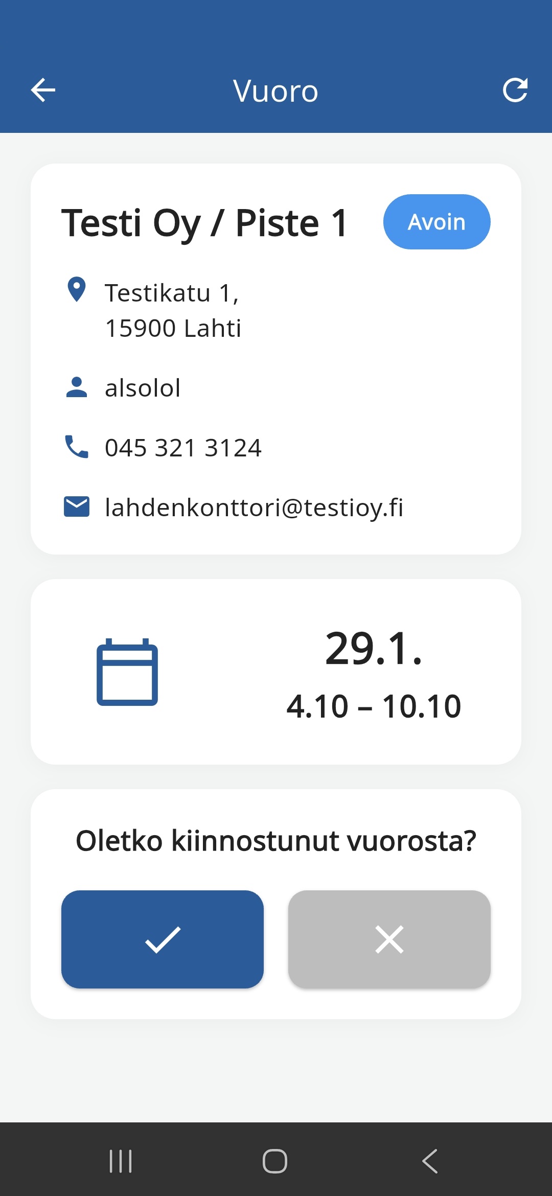Ringupp-vuoron detail-näkymä